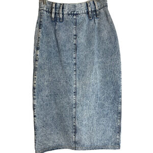Vintage 1980's No Problem Stonewashed Denim Jean Size Women's 13/14 Skirt